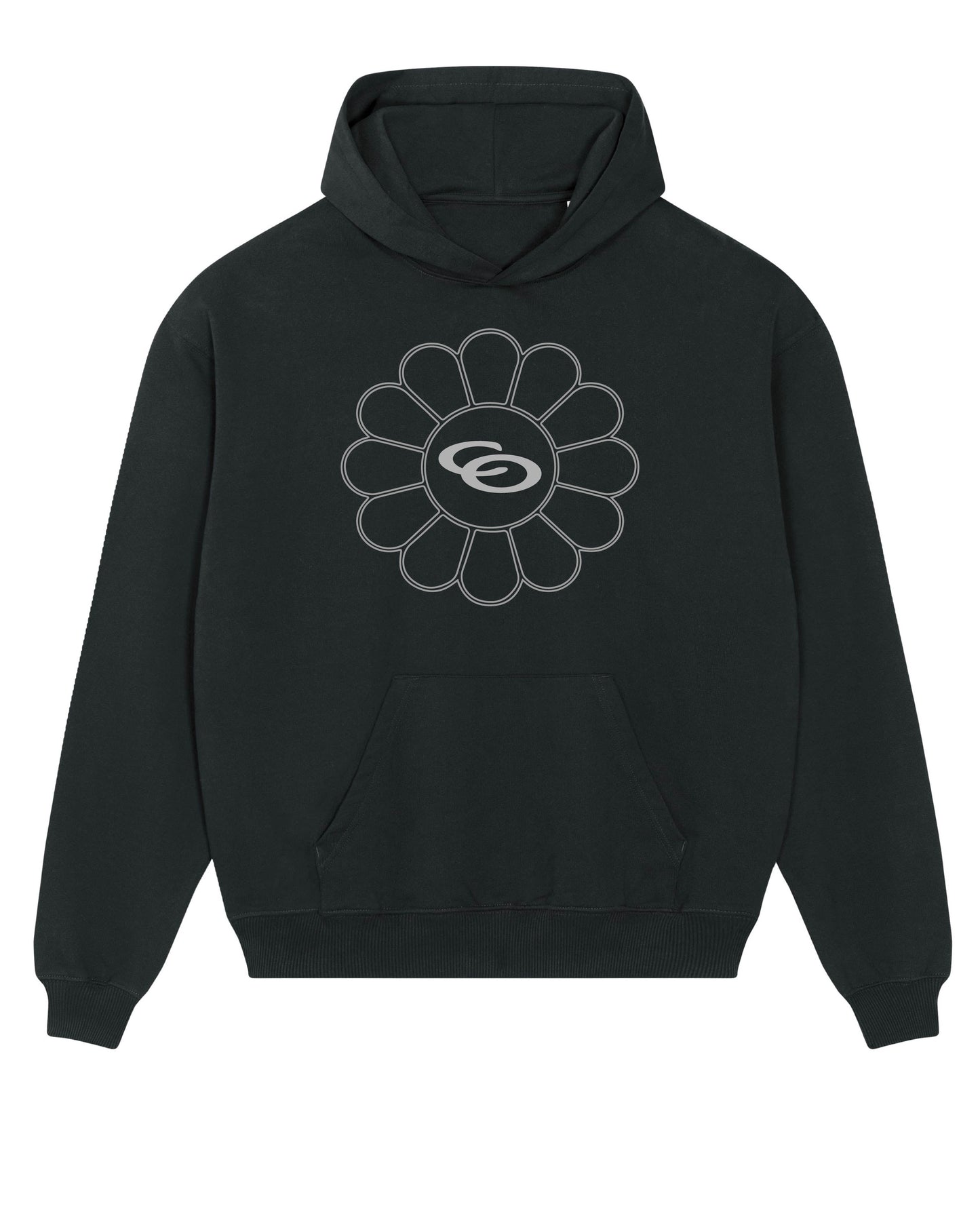 Flowers of Cammino reflective Hoodie - Black