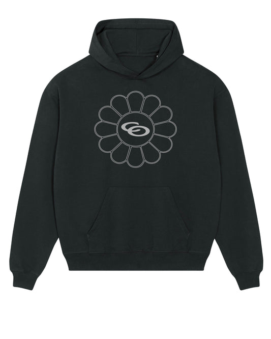 Flowers of Cammino reflective Hoodie - Black