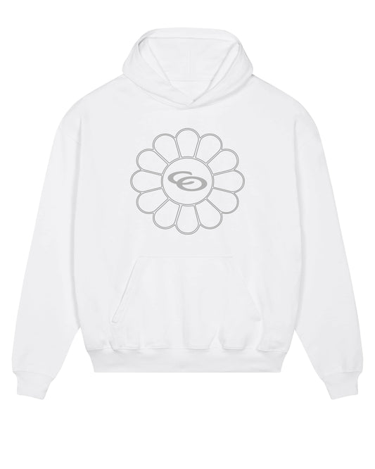 Flowers of Cammino reflective Hoodie - White